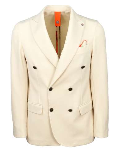 BHARNABA uomo giacca blazer doppiopetto stretch bianco GABON GKS907