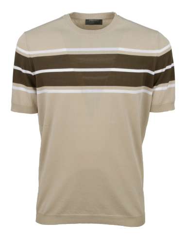 FERRANTE uomo maglia T-shirt tricot fascia beige marrone 51U29114 083