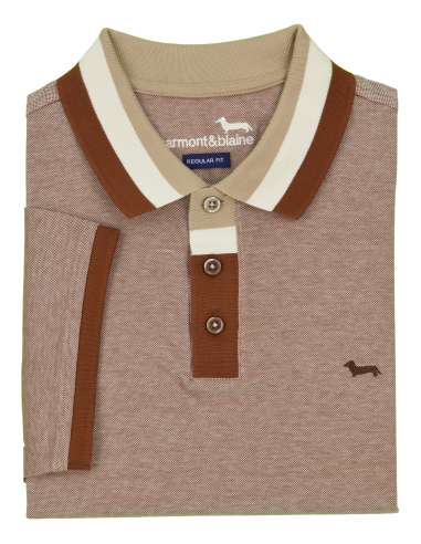 HARMONT & BLAINE man brown polo shirt REGULAR FIT LRL371 021744 700