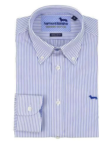 HARMONT & BLAINE man white striped shirt REGULAR CRL012 B 011467 801