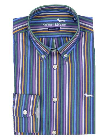 HARMONT & BLAINE man multicolor striped shirt CRL011 M 012809 801