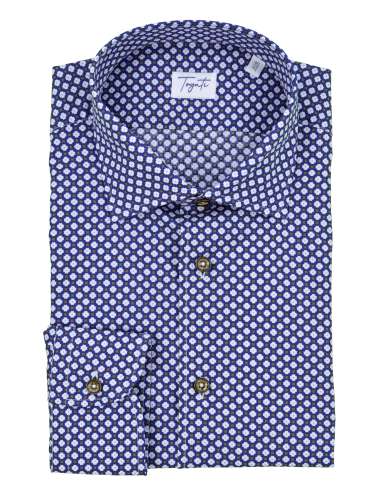 TOGATI man micro pattern blue shirt DONNY RO13/03