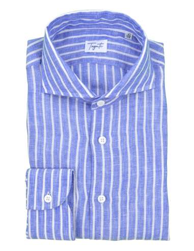 TOGATI man light blue and white striped linen shirt ROBY RO45/05