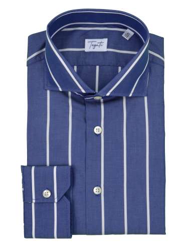 TOGATI man white and blue striped shirt ROBY RO06/04