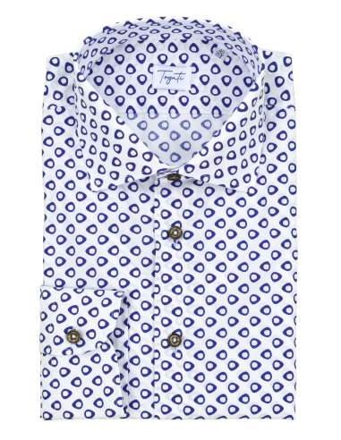 TOGATI man blue and white polka dots shirt DONNY RO15/03