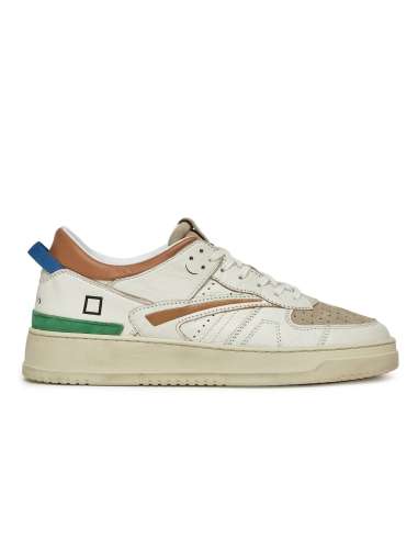 D.A.T.E. man TORNEO COLORED WHITE-BEIGE white leather sneakers shoes