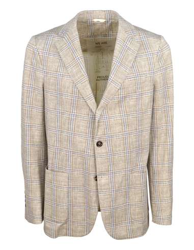 CIRCOLO 1901 uomo giacca blazer fantasia madras beige CN4332 NATUR
