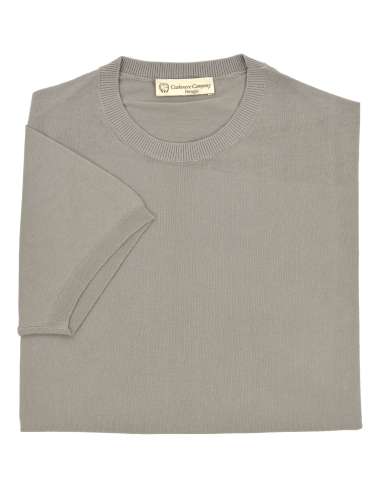 CASHMERE COMPANY man taupe gray tricot T-shirt EU204524 86