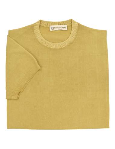 CASHMERE COMPANY man mustard beige tricot T-shirt EU204524 81