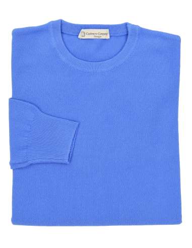 CASHMERE COMPANY man light blue piquet summer sweater EU204211 59