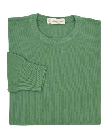 CASHMERE COMPANY man green piquet summer sweater EU204211 527