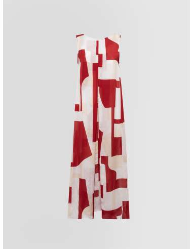 ALPHA STUDIO donna abito fantasia bicolor rosso bianco AD-6762O 9000