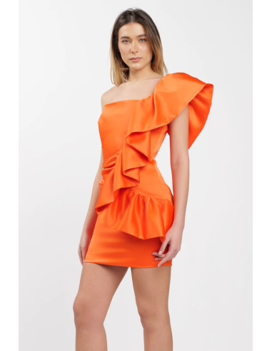 SILENCE LIMITED donna abito raso arancione MINI DRESS FLY ARANCIO