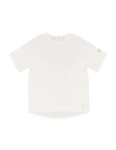 PEOPLE OF SHIBUYA woman white zip T-shirt OKORU PM444 011