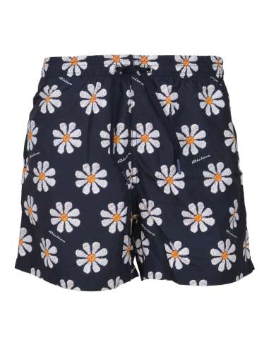 ALLEY DOCKS 963 man blue flower swim trunks AU24S10BW NAVY BLUE