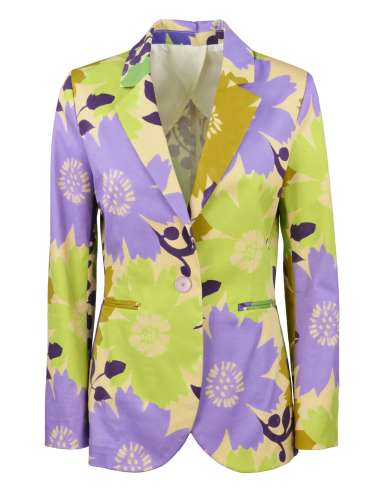 HAPPY 25 woman multicolor floral blazer jacket 0D13329921 GLICINE