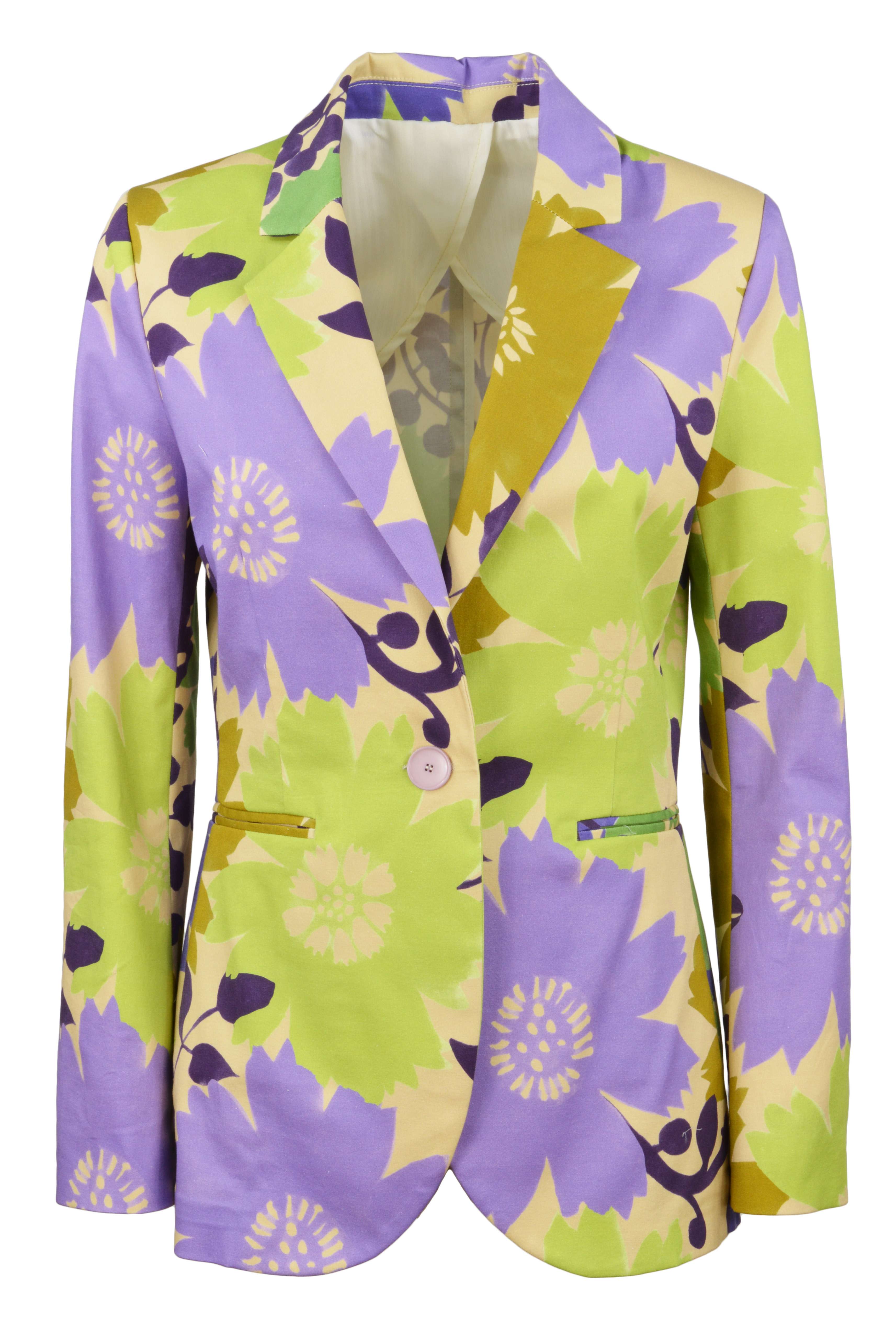 HAPPY 25 donna giacca blazer floreale multicolor 0D13329921 GLICINE - Afbeelding 1 van 3