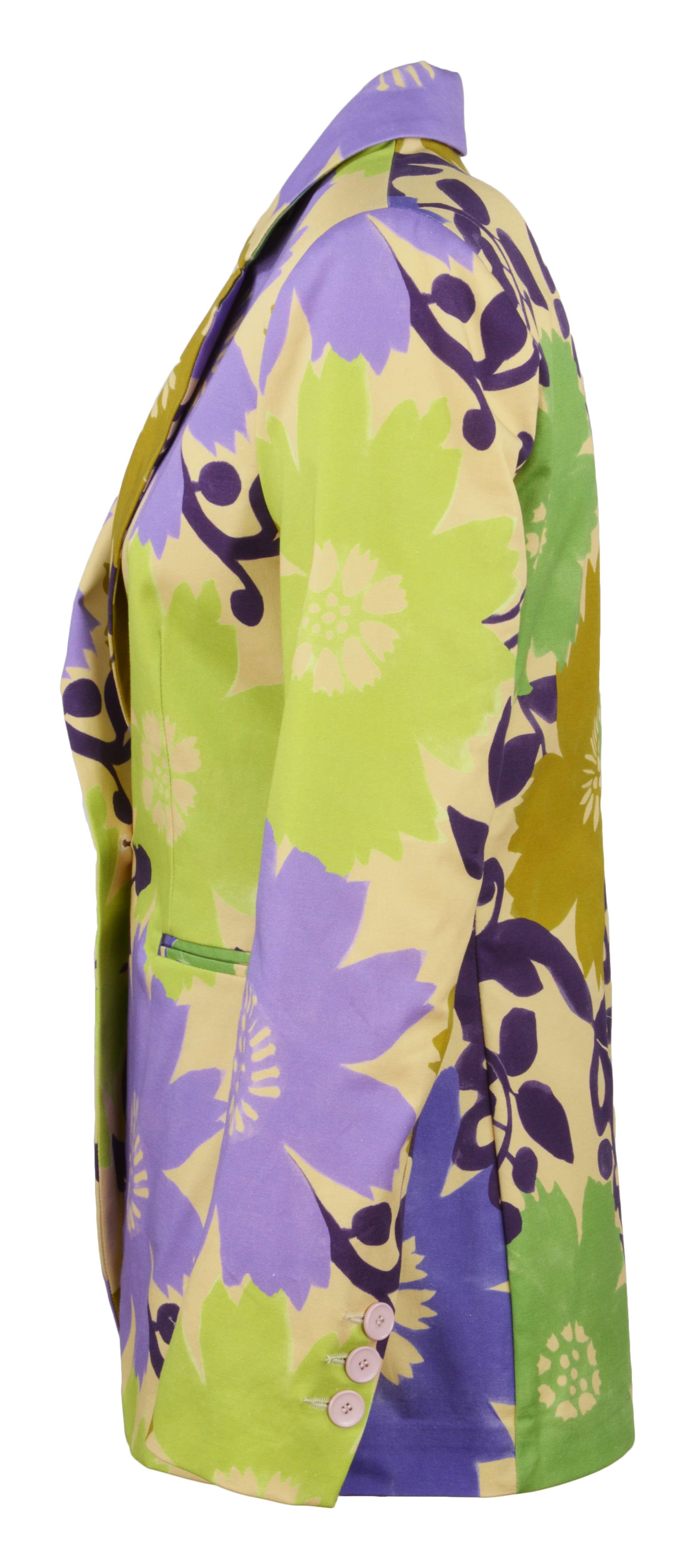 HAPPY 25 donna giacca blazer floreale multicolor 0D13329921 GLICINE - Afbeelding 2 van 3