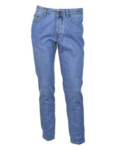 BSETTECENTO man blue denim five pocket slim fit jeans BOB 5053 119