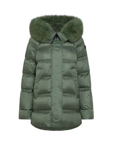 PEUTEREY woman TAKAN MQS 03 FUR 600 green fur parka down jacket