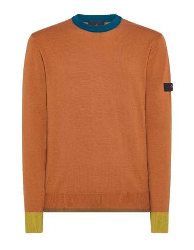 PEUTEREY man NEW MARLON 033 brown tricot crew neck sweater