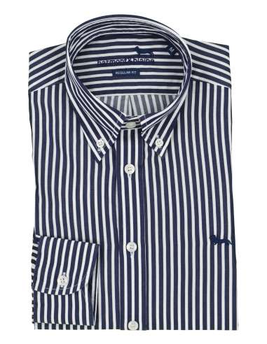 HARMONT & BLAINE uomo camicia righe blu REGULAR CRM001 B 012931 801