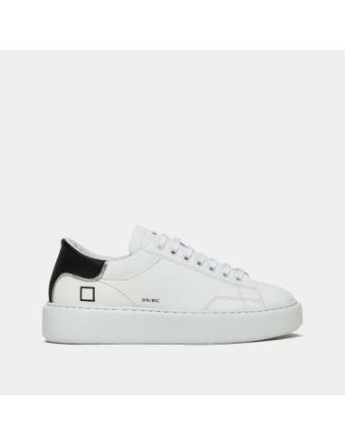 D.A.T.E. donna scarpa SFERA CALF WHITE-BLACK sneakers in pelle bianca