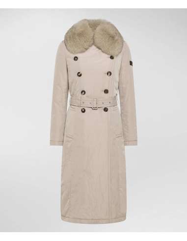 PEUTEREY Giacca donna RODIN MFC FUR 852 Trench lungo con pelliccia beige