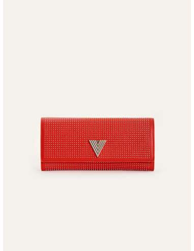 VICOLO borsa donna AS0030 ROSSO a mano in ecopelle con microborchie "Rock"