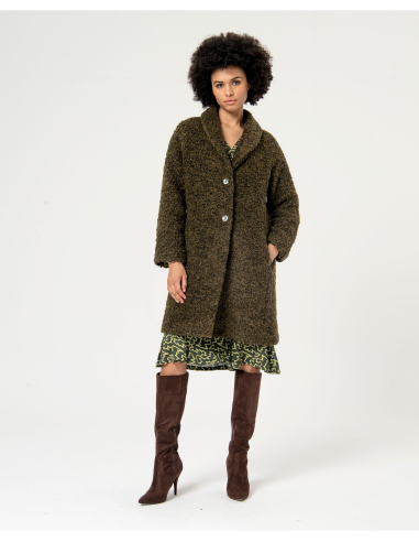 SURKANA Giacca donna 564RILO423 GREEN Cappotto in bouclè di lana verde