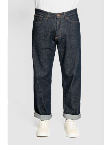 OFFICINA 36 pantaloni uomo 02438J0012 BLU jeans in denim blu scuro "Billie"