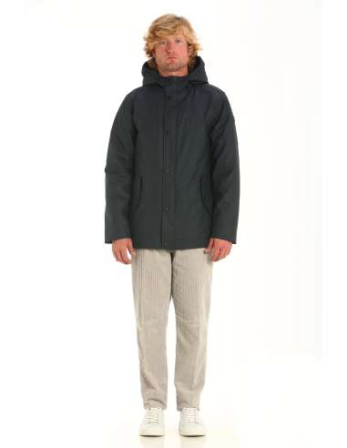 HOMEWARD Giacca uomo PORTSMOUTH NAVY Impermeabile con fodera in sherpa blu