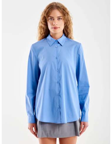 VICOLO Camicia donna TS0443 CELESTE basic regular fit