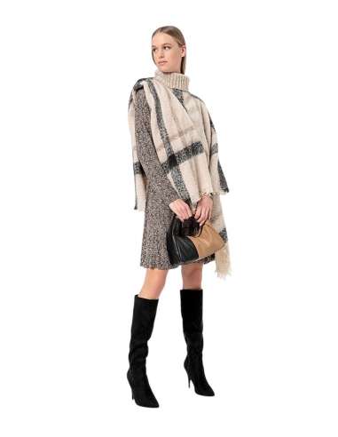 SURKANA Mantella donna 34POMA821 ECRU poncho con collo alto