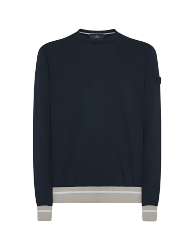PEUTEREY Maglia uomo PEU5452 99012133 215DP maglioncino manica lunga in tricot di cotone blu