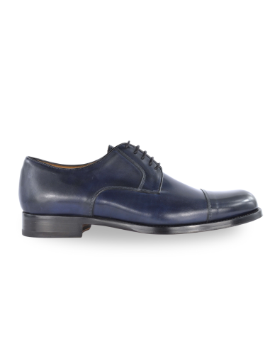 J.J. ITALIAN LUXURY ARTCRAFT uomo scarpa derby pelle blu 852 BASIC