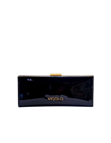 VICOLO borsa a mano donna AS0027 NERO clutch Ginger in vernice