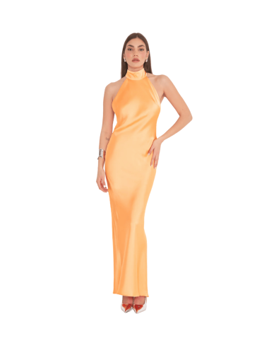 SILENCE LIMITED Abito donna BO001AB APRICOT lungo satinato arancio