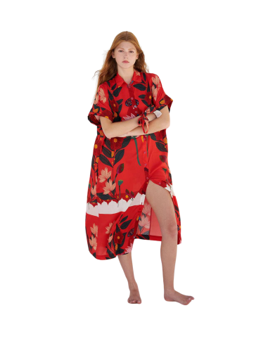 CRISTINA BEAUTIFUL LIFE Abito donna JENNA SD RED chemisier a fantasia floreale rosso