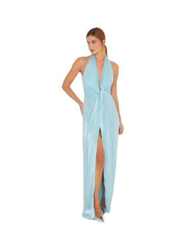 SILENCE LIMITED Abito donna AB4088 SHINE WATER lungo smanicato con nodo