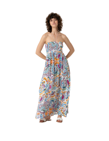 SURKANA Abito donna 525SUPI721 53 lungo fantasia floreale bianco
