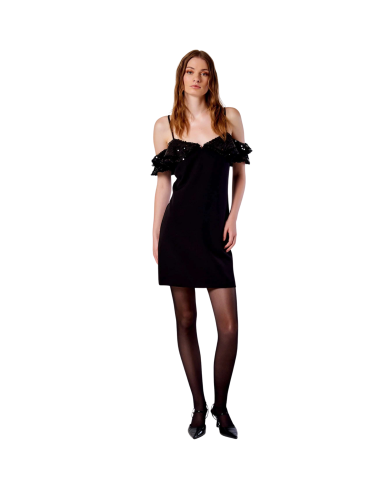 VICOLO Abito da cocktail donna TS0352 con rouches e paillettes