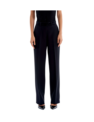 VICOLO Pantalone donna TS0316 dettagli in velluto nero