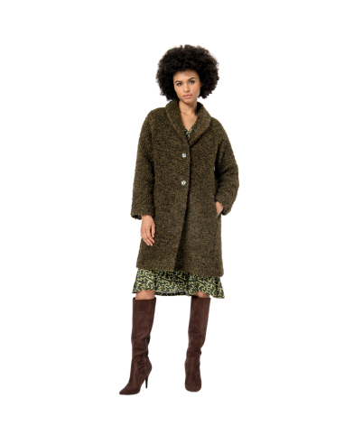 SURKANA Giacca donna 564RILO423 GREEN Cappotto in bouclè di lana verde