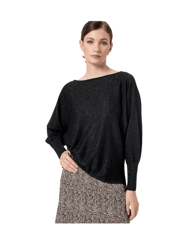 SURKANA Maglione donna 554NEVI235 BLACK con maniche a sbuffo nero