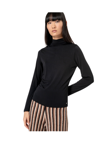 SURKANA Blusa donna 554NEBU013 BLACK dolcevita a manica lunga nero