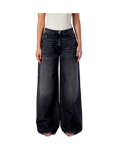 VICOLO jeans donna DS0020 denim scuro wide leg "Lexi"