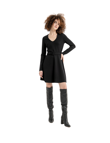 SURKANA donna abito corto svasato con cintura nero 563ESRO715 00