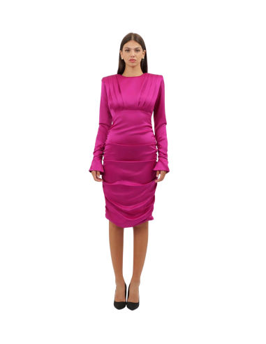 SILENCE LIMITED donna abito DRAPPEGGI MALVA in raso