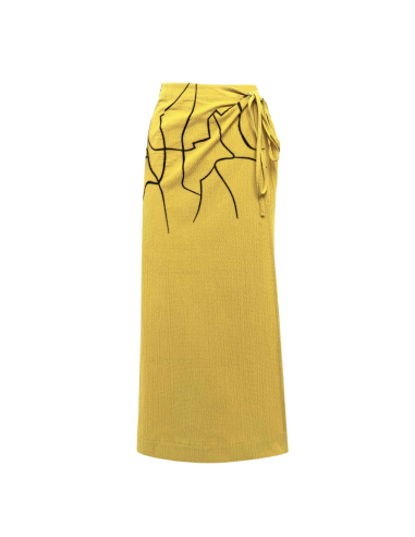 ALPHA donna gonna portafoglio con ricamo giallo AD-2614M 2260